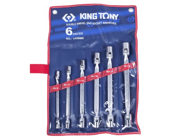 НАБОР ТОРЦЕВЫХ КЛЮЧЕЙ С ШАРНИРОМ, 8-19 ММ, 6 ПРЕДМЕТОВ KING TONY купить в Автопартс Маркет