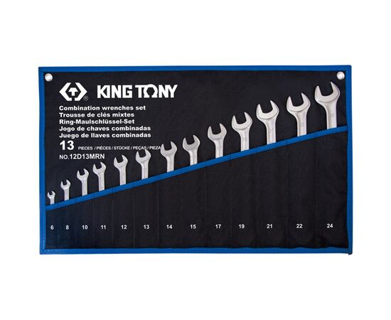 НАБОР КОМБИНИРОВАННЫХ КЛЮЧЕЙ, 6-24 ММ, ЧЕХОЛ ИЗ ТЕТОРОНА, 13 ПРЕДМЕТОВ KING TONY купить в Автопартс Маркет
