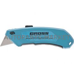 НОЖ СО СМЕННЫМИ ТРАПЕЦИЕВИДНЫМИ ЛЕЗВИЯМИ, 19 ММ, АЛЮМИНИЕВЫЙ КОРПУС GROSS купить в Автопартс Маркет