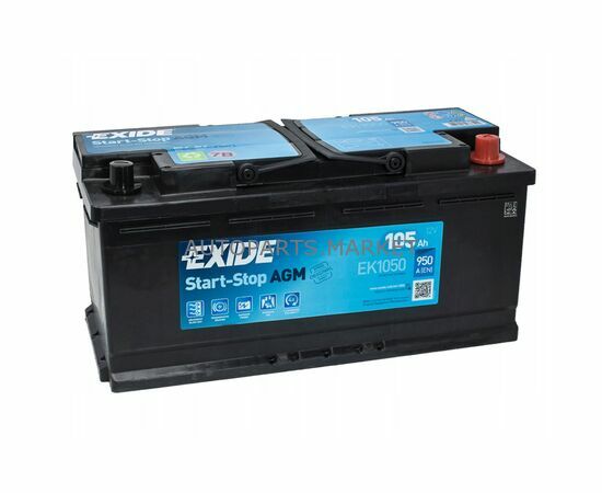 Аккумулятор EXIDE Start-Stop AGM 12V 105Ah 950A 392x175x190 /-+/ купить в Автопартс Маркет