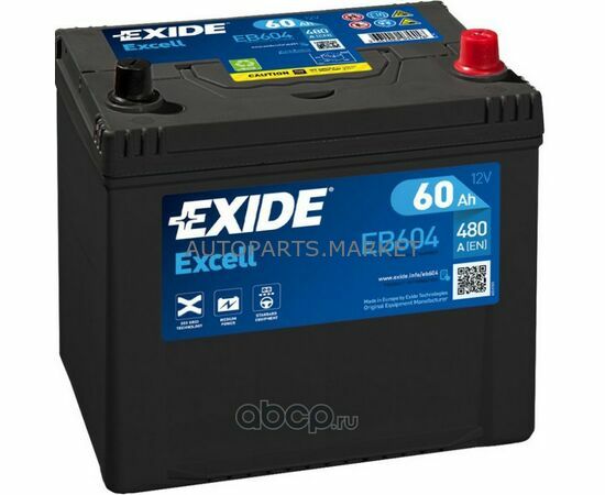 Аккумулятор EXIDE EXCELL EB604 60Ач R+ EN480A купить в Автопартс Маркет