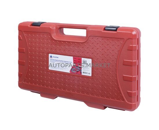 СТЯЖКА АМОРТИЗАТОРНЫХ ПРУЖИН, ЦЕНТРАЛЬНАЯ, КОВАНАЯ, ДИСКОВЫЕ ДЕРЖАТЕЛИ, КЕЙС, 5 ПРЕДМЕТОВ МАСТАК, изображение 3 купить в Автопартс Маркет