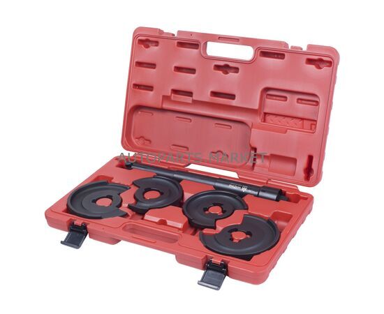 СТЯЖКА АМОРТИЗАТОРНЫХ ПРУЖИН, ЦЕНТРАЛЬНАЯ, КОВАНАЯ, ДИСКОВЫЕ ДЕРЖАТЕЛИ, КЕЙС, 5 ПРЕДМЕТОВ МАСТАК, изображение 2 купить в Автопартс Маркет