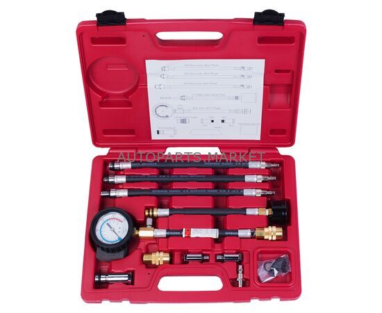 КОМПРЕССОМЕТР БЕНЗИНОВЫЙ, 0-21 АТМ, КЕЙС, 19 ПРЕДМЕТОВ МАСТАК, изображение 2 купить в Автопартс Маркет