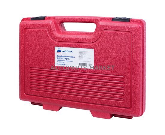 КОМПРЕССОМЕТР БЕНЗИНОВЫЙ, 0-21 АТМ, КЕЙС, 19 ПРЕДМЕТОВ МАСТАК, изображение 3 купить в Автопартс Маркет