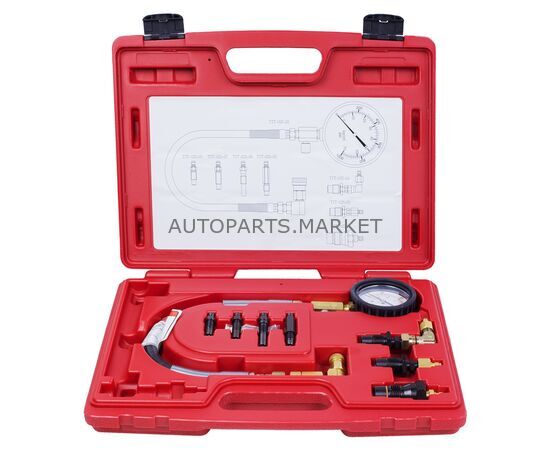 КОМПРЕССОМЕТР ДИЗЕЛЬНЫЙ, 0-70 АТМ, КЕЙС, КОМПЛЕКТ АДАПТЕРОВ МАСТАК, изображение 2 купить в Автопартс Маркет
