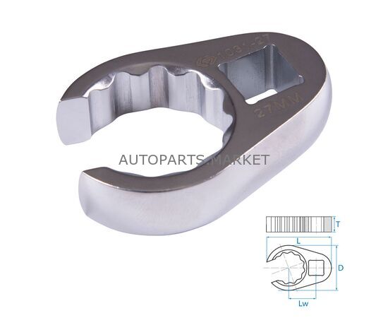 КЛЮЧ РАЗРЕЗНОЙ (ВОРОНЬЯ ЛАПКА) 27 ММ, 1/2" KING TONY купить в Автопартс Маркет