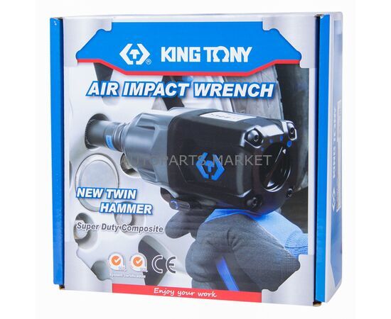 ГАЙКОВЕРТ ПНЕВМАТИЧЕСКИЙ УДАРНЫЙ 1/2", 1288 НМ KING TONY, изображение 5 купить в Автопартс Маркет