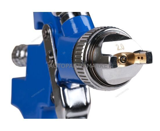 КРАСКОПУЛЬТ НИЗКОГО ДАВЛЕНИЯ HVLP, СОПЛО 2,0 ММ, ВЕРХНИЙ БАЧОК NORDBERG, изображение 3 купить в Автопартс Маркет