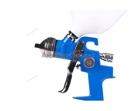 КРАСКОПУЛЬТ НИЗКОГО ДАВЛЕНИЯ HVLP, СОПЛО 2,0 ММ, ВЕРХНИЙ БАЧОК NORDBERG, изображение 5 купить в Автопартс Маркет